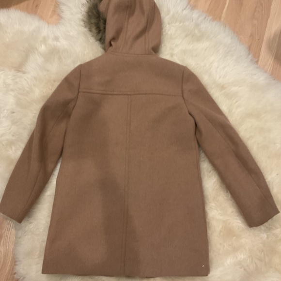J Crew Factory Coat Faux Fur Hood Size 4 - Picture 7 of 14
